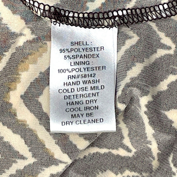 London Times Womens Size 10 Dress Blouson Geometric Slouch Waist Geometric Print - Picture 6 of 9